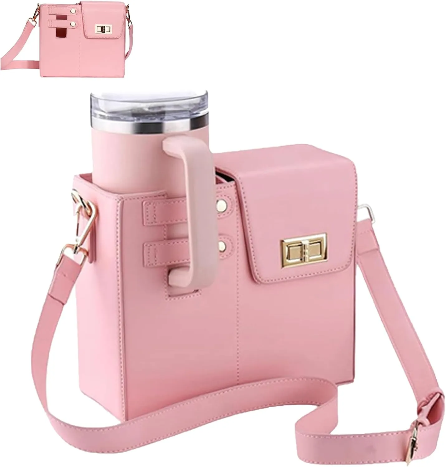 Outdoor Portable Crossbody Water Cup Storage Bag, Cross Body Bag with Water Bottle Holder