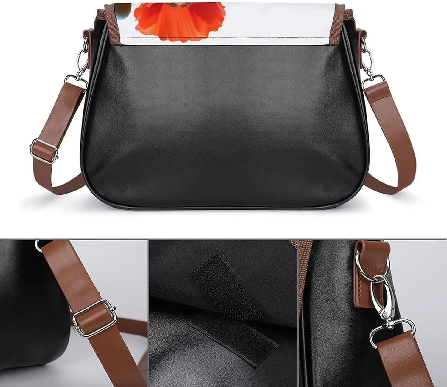 Owl Crossbody Bags for Women,PU Leather Tote Bag for Women,Shoulder Bag Purse for Work Shopping Travel