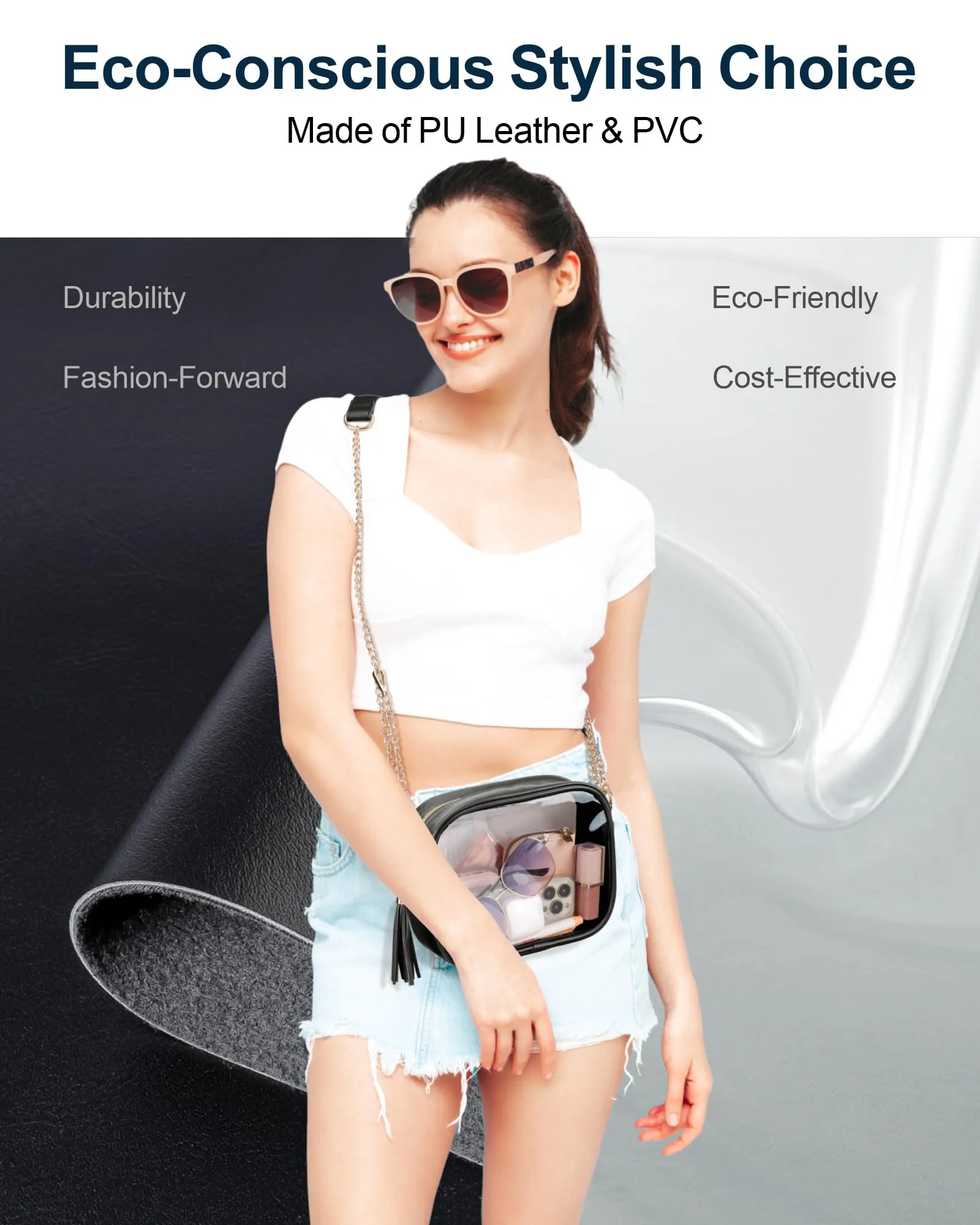 PACKISM Clear Bag for Stadium with Adjustable Strap