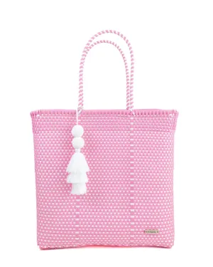 Pastel Pink and White Checker Jumbo Tote