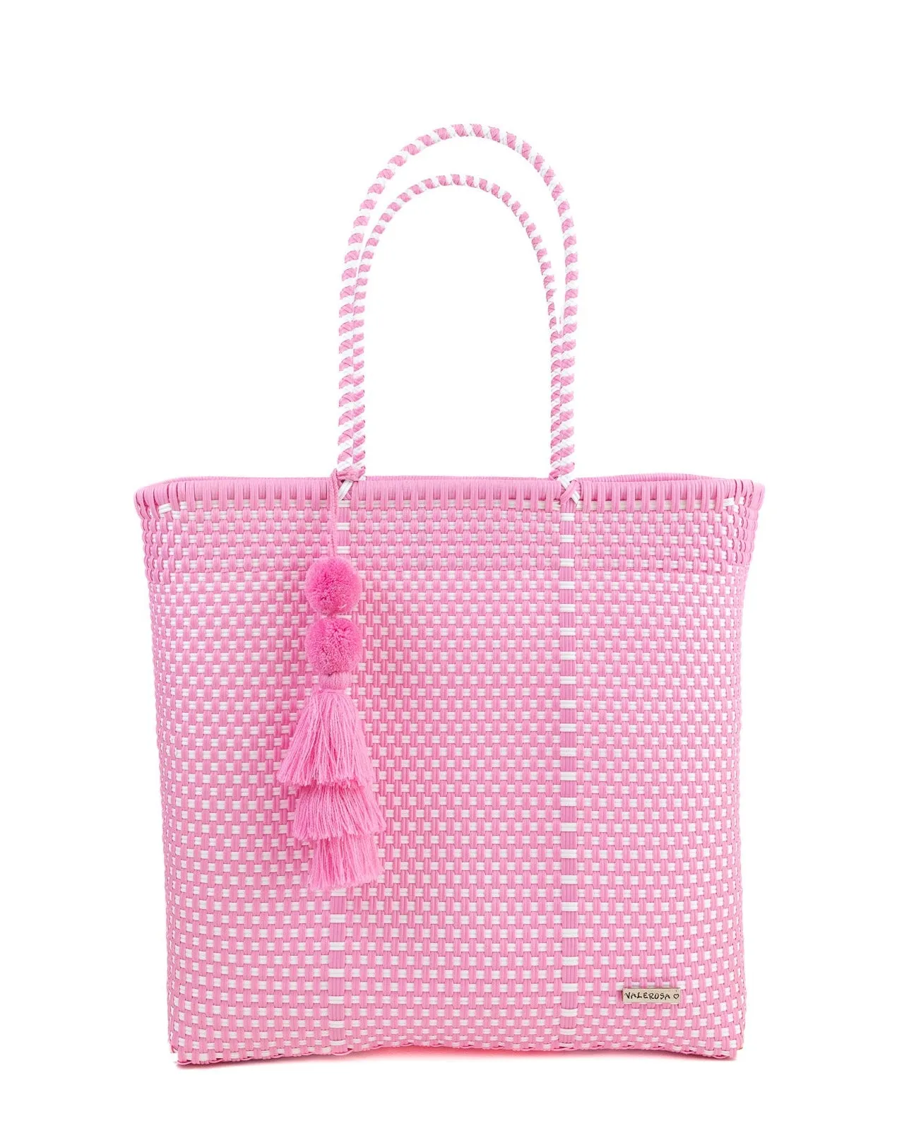 Pastel Pink and White Checker Jumbo Tote