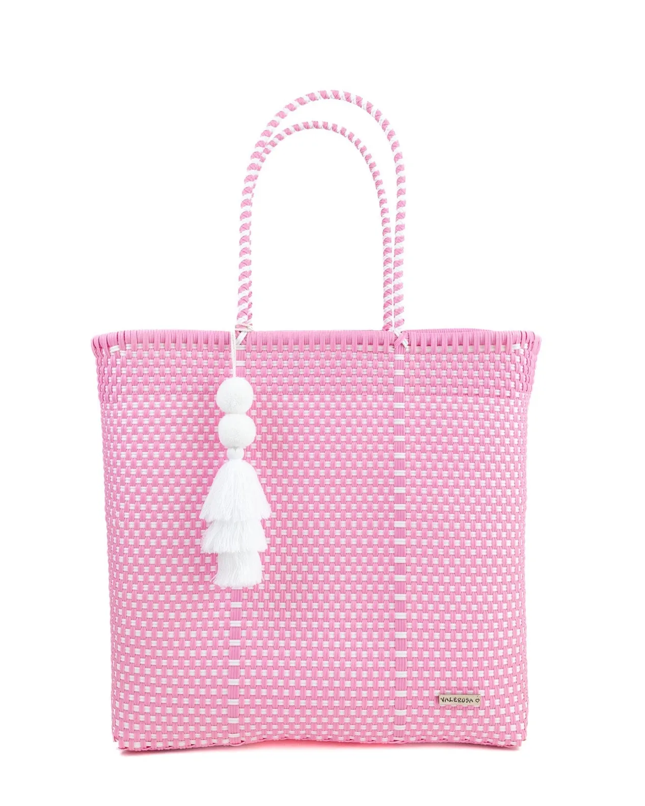 Pastel Pink and White Checker Jumbo Tote