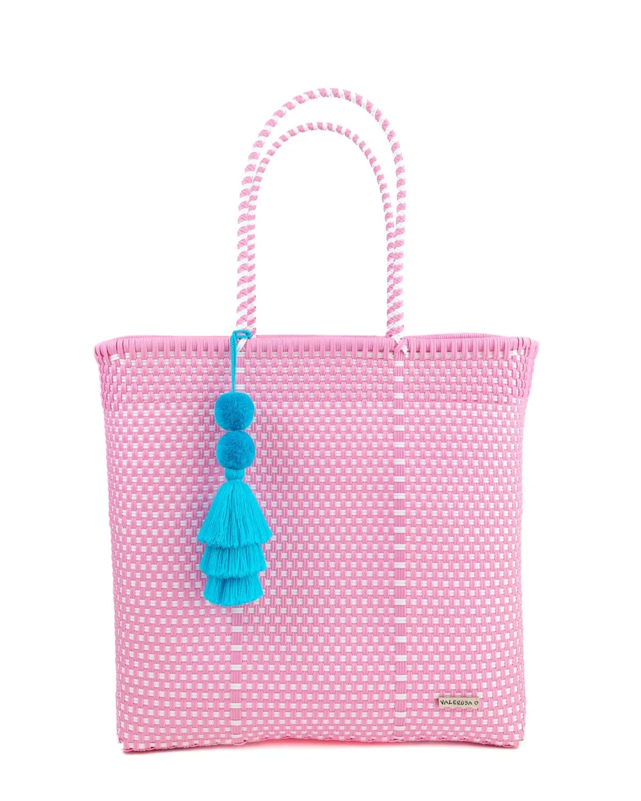 Pastel Pink and White Checker Jumbo Tote