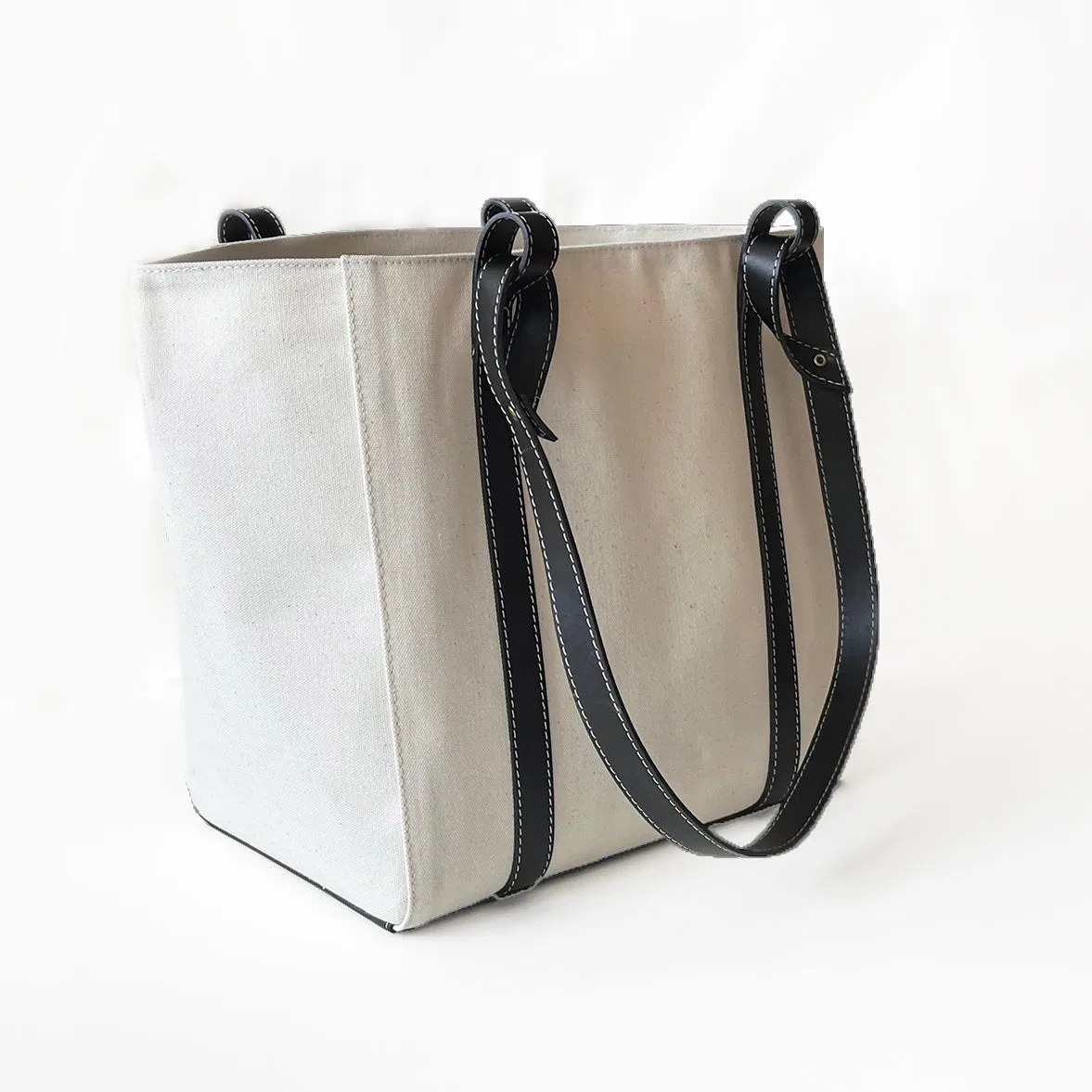 Patmos Bag | Fabric and Leather Tote