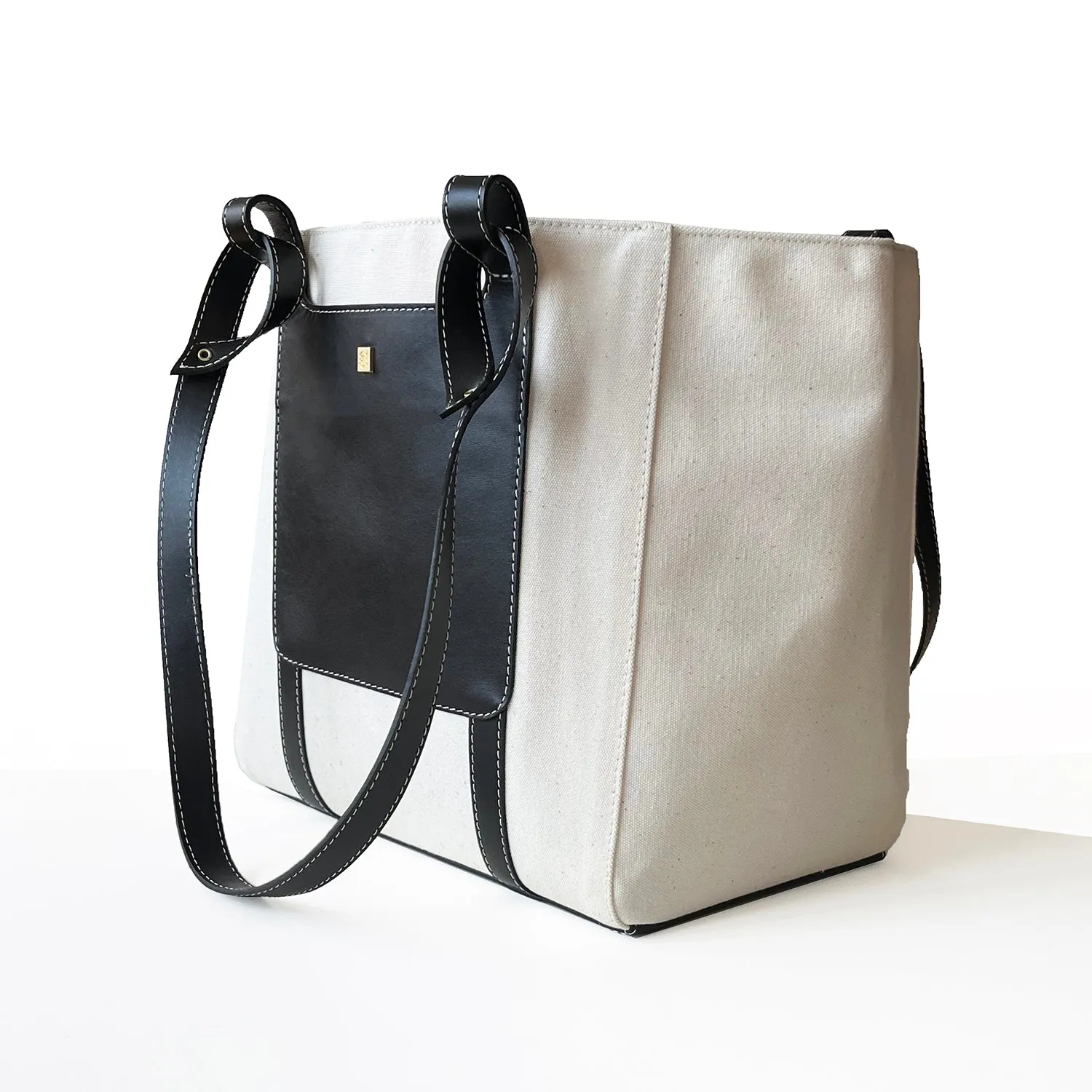 Patmos Bag | Fabric and Leather Tote