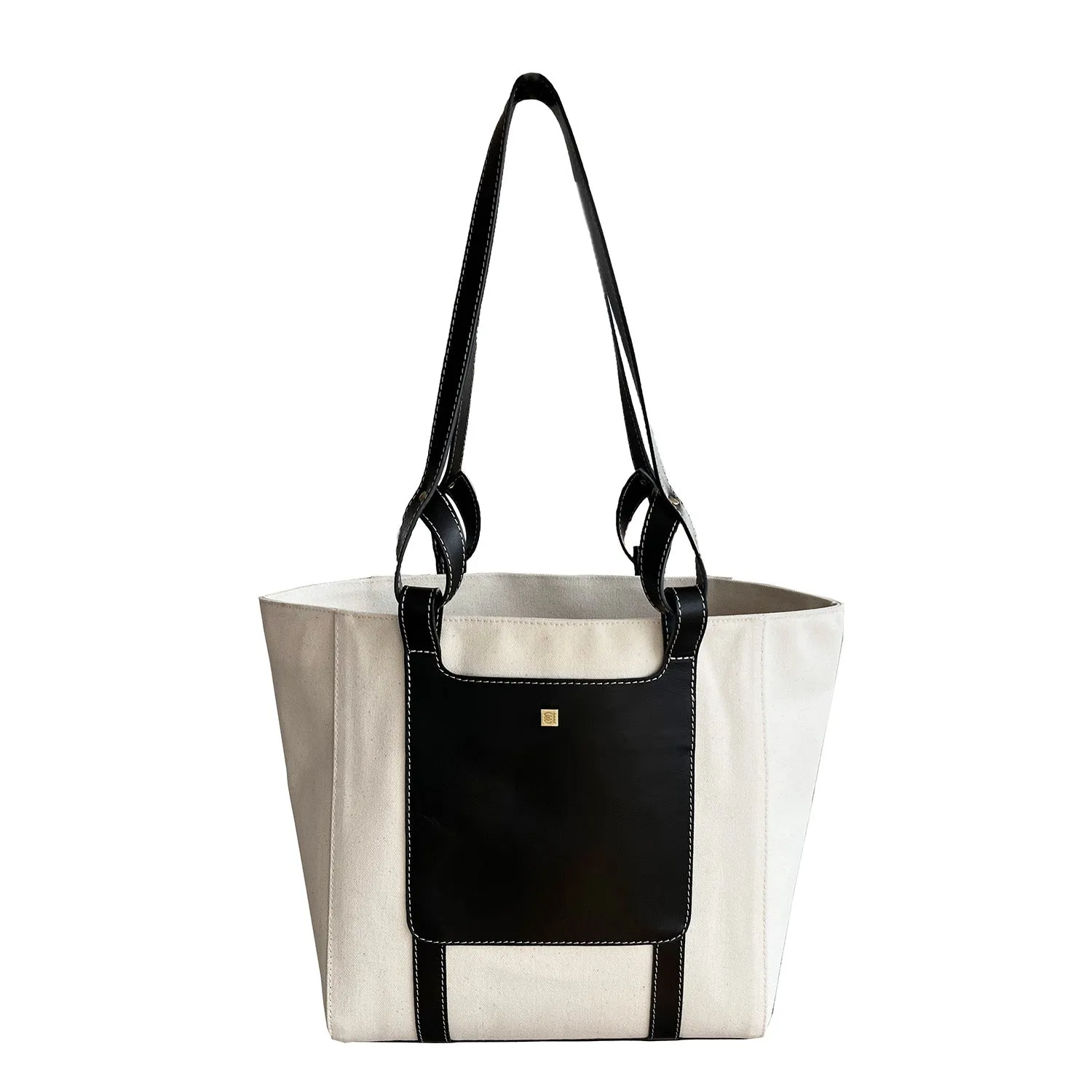 Patmos Bag | Fabric and Leather Tote