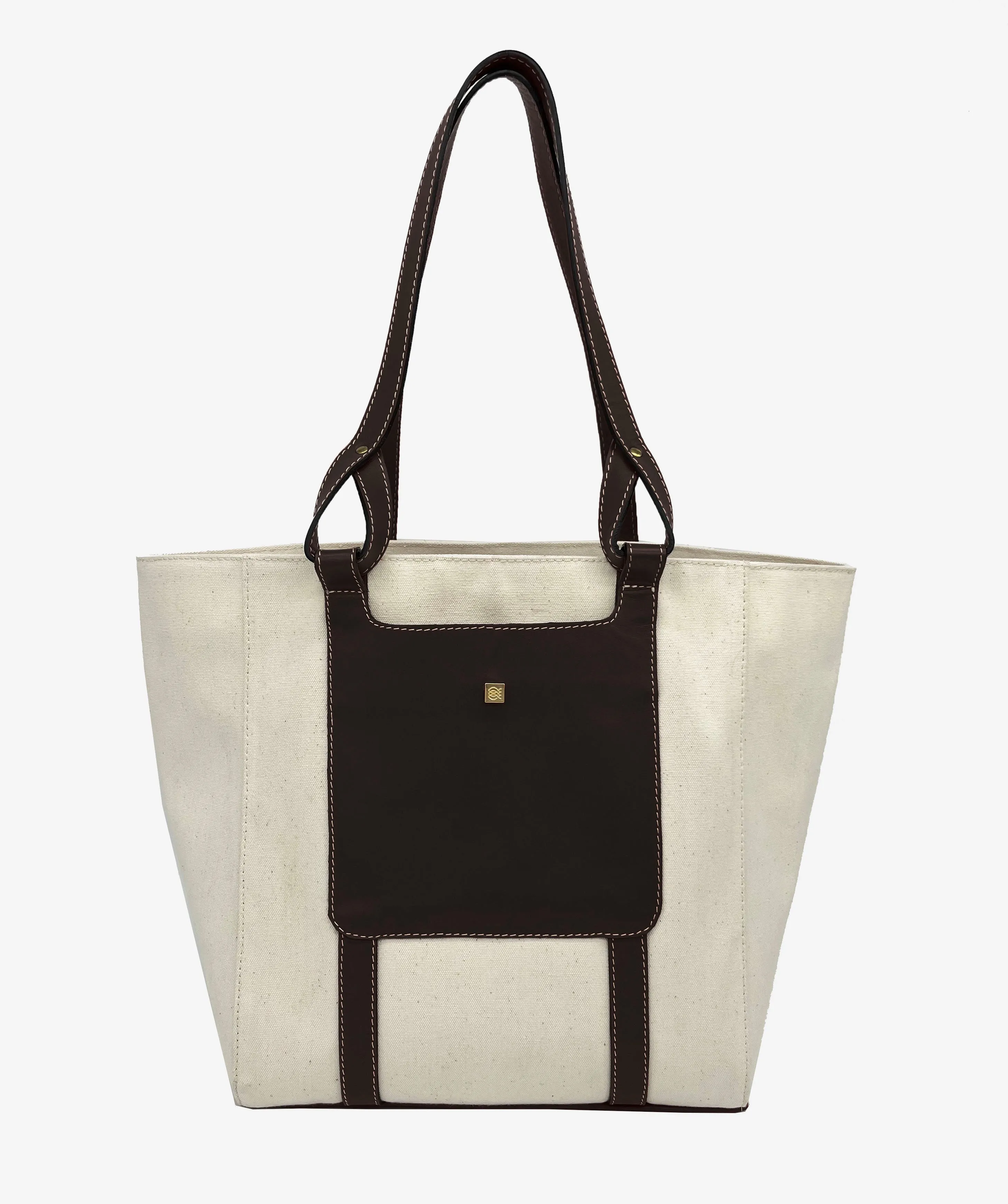 Patmos Bag | Fabric and Leather Tote