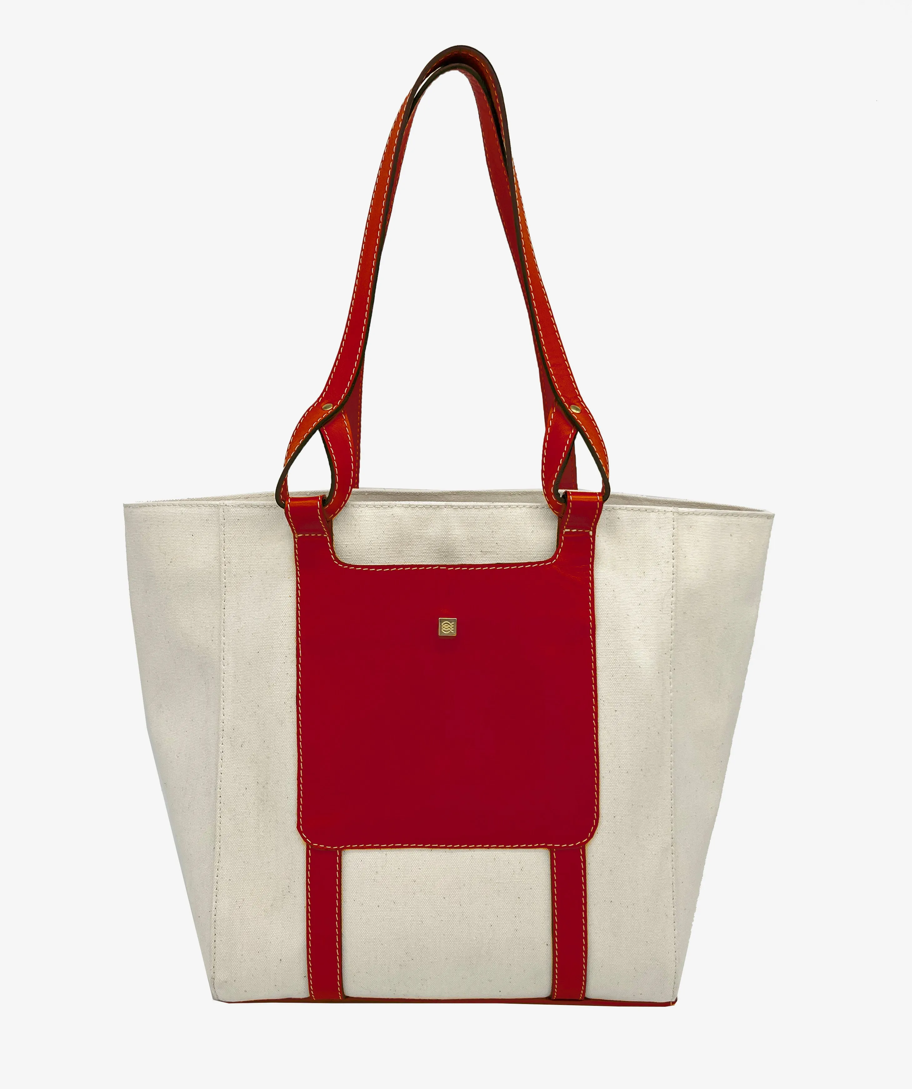 Patmos Bag | Fabric and Leather Tote