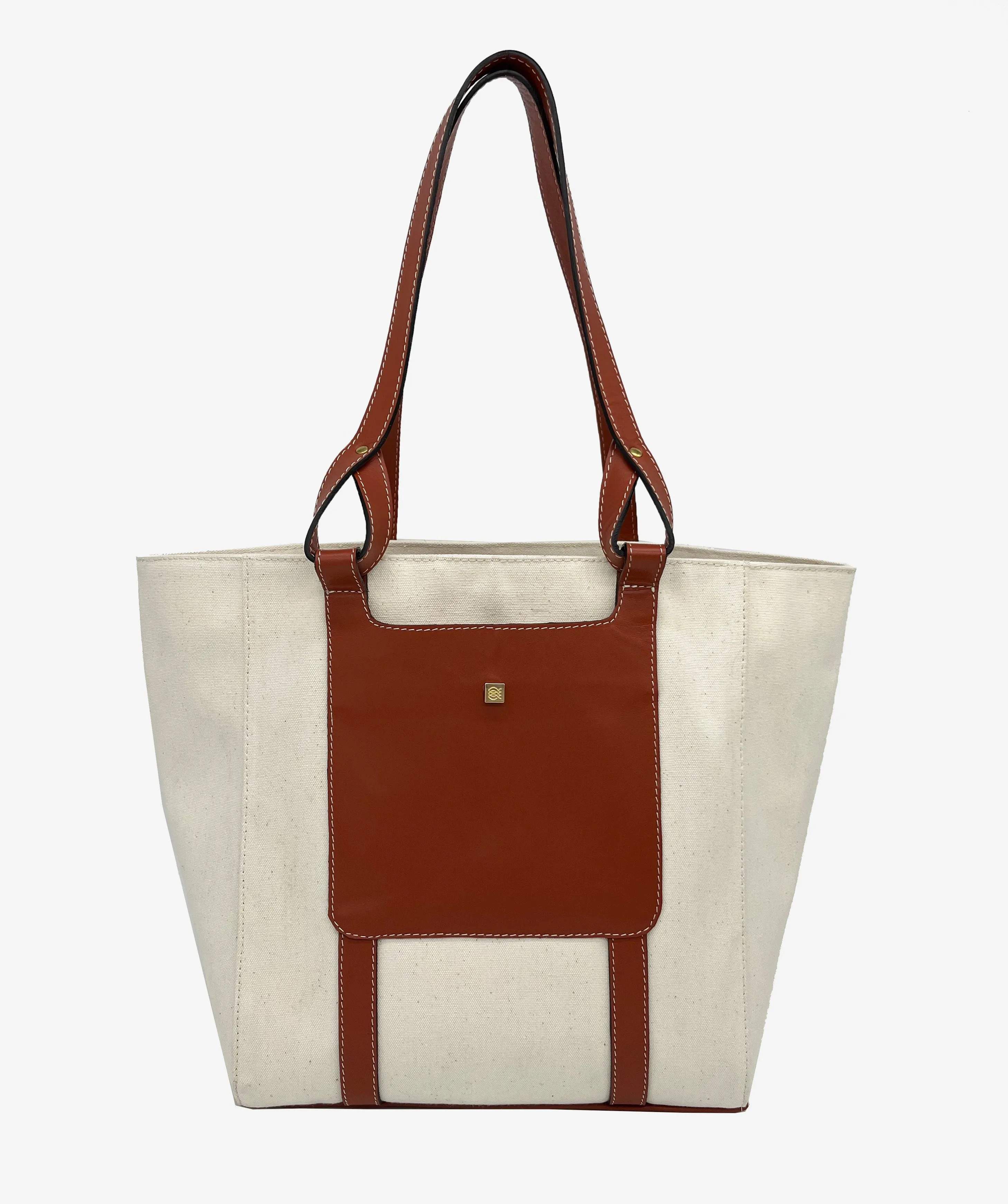 Patmos Bag | Fabric and Leather Tote