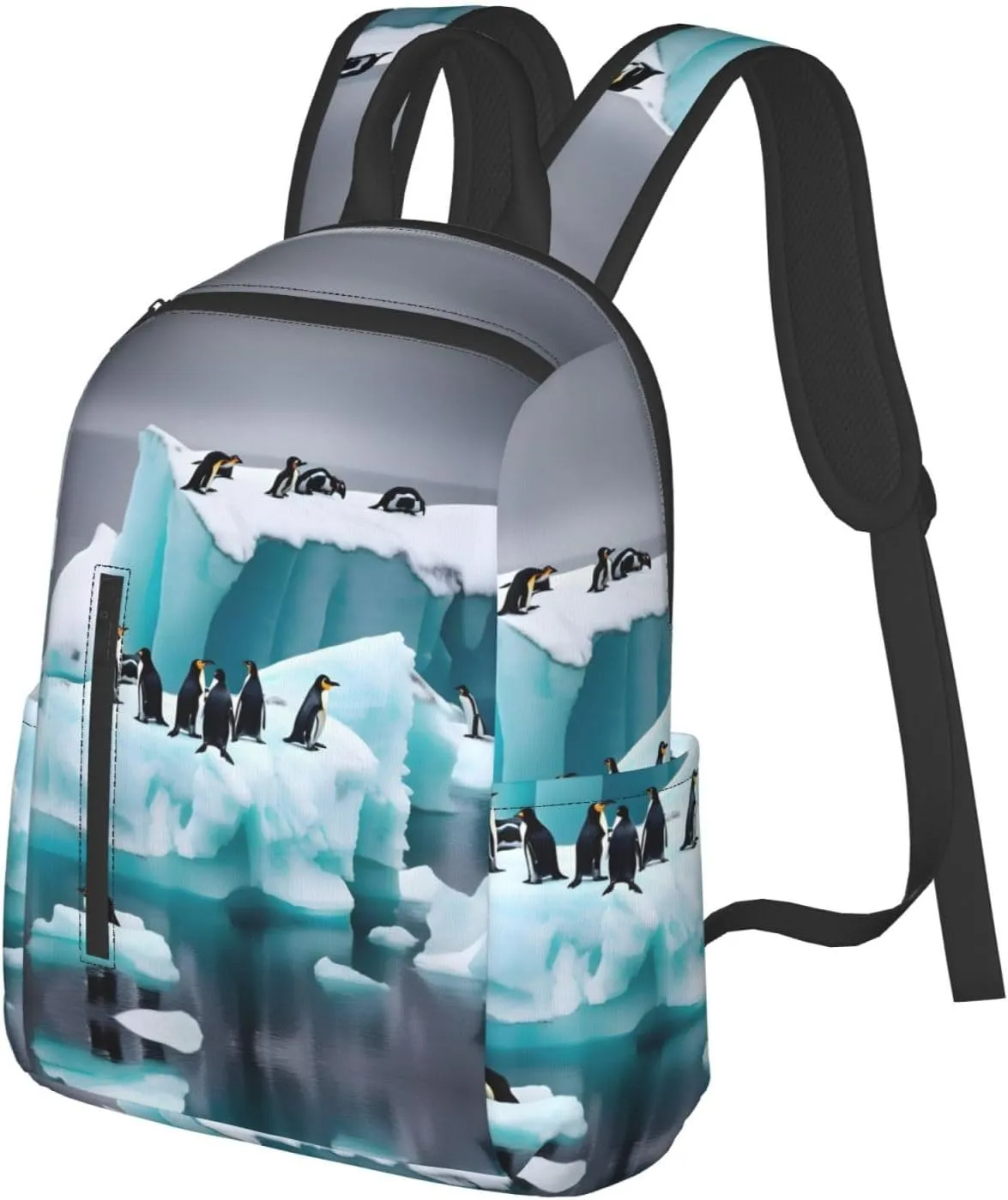 Penguins On The Iceberg Print Lightweight Backpack, Travel Bookbag College Bag,Laptop Backpack For Men Women