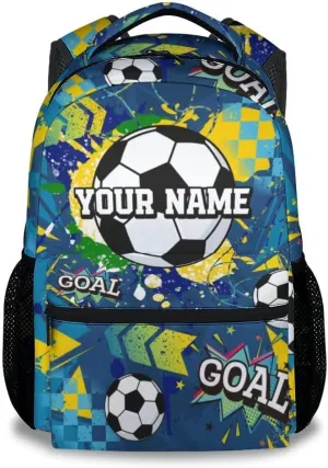 Personalized Backpack for Boys - 17 Inch Soccer Bookbag for Soccer Lovers - Lightweight Kids' Backpacks for Elementary Middle School