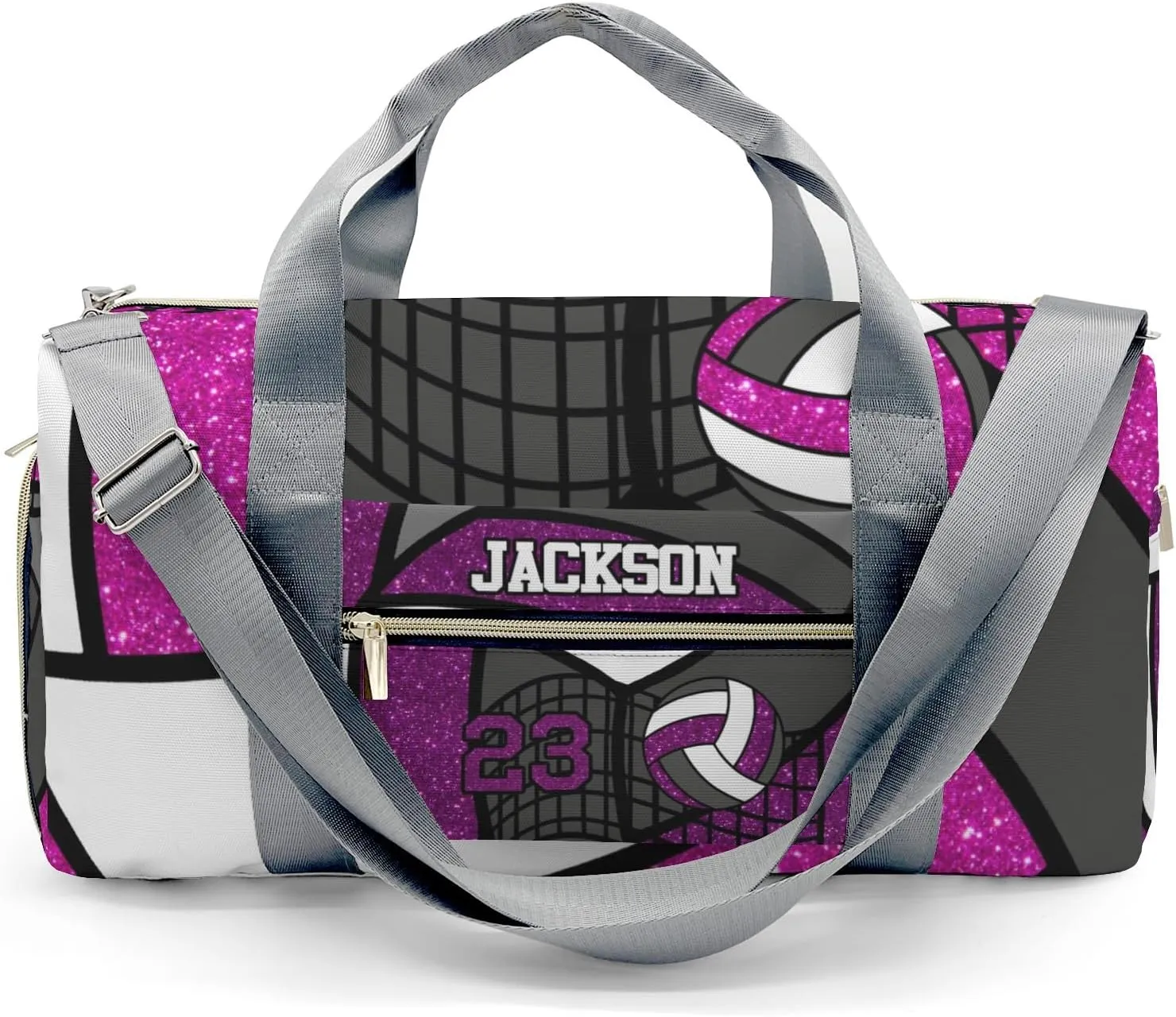 Personalized Grape Duffel Bag, 9.25 x 7.87 x 17.72 inches, Nylon, Adjustable & Detachable Strap, Water-Resistant, Perfect for Gym, Travel, Sports & More