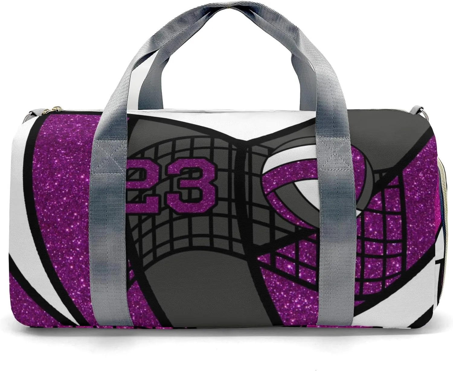 Personalized Grape Duffel Bag, 9.25 x 7.87 x 17.72 inches, Nylon, Adjustable & Detachable Strap, Water-Resistant, Perfect for Gym, Travel, Sports & More