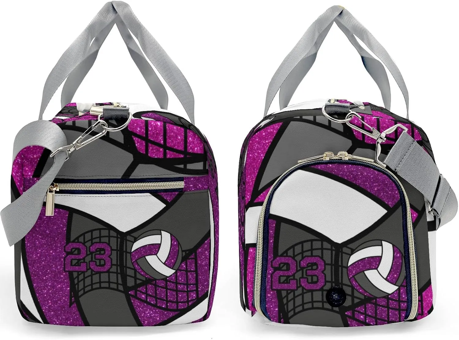 Personalized Grape Duffel Bag, 9.25 x 7.87 x 17.72 inches, Nylon, Adjustable & Detachable Strap, Water-Resistant, Perfect for Gym, Travel, Sports & More