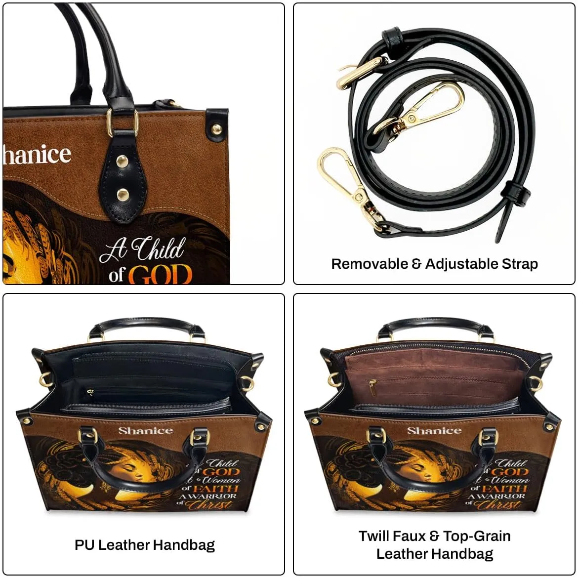 Personalized Leather Handbag For Black African