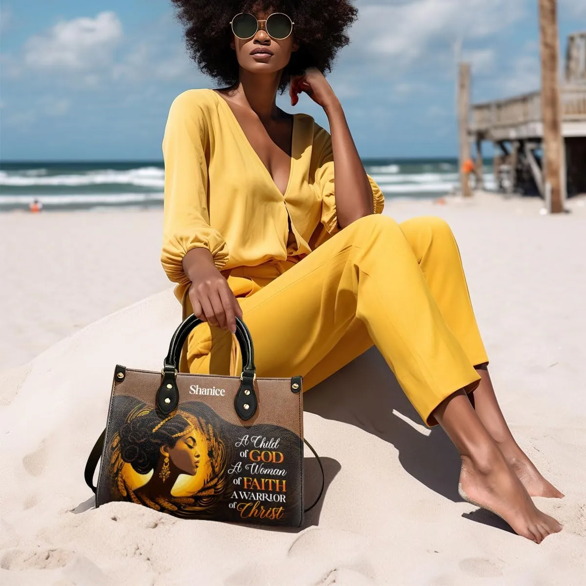 Personalized Leather Handbag For Black African