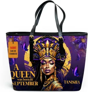 Personalized Leather Totebag for Black Women - Christmas Gifts