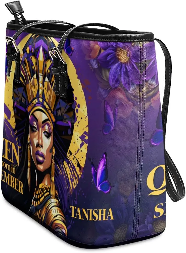 Personalized Leather Totebag for Black Women - Christmas Gifts