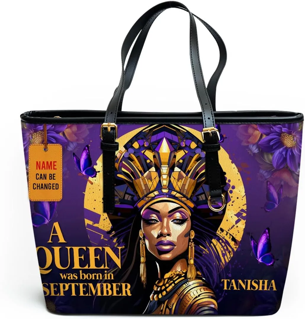Personalized Leather Totebag for Black Women - Christmas Gifts