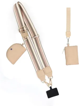 phone strap with wallet crossbody,cell phone lanyards for women with Pouch,Adjustable phone crossbody strap