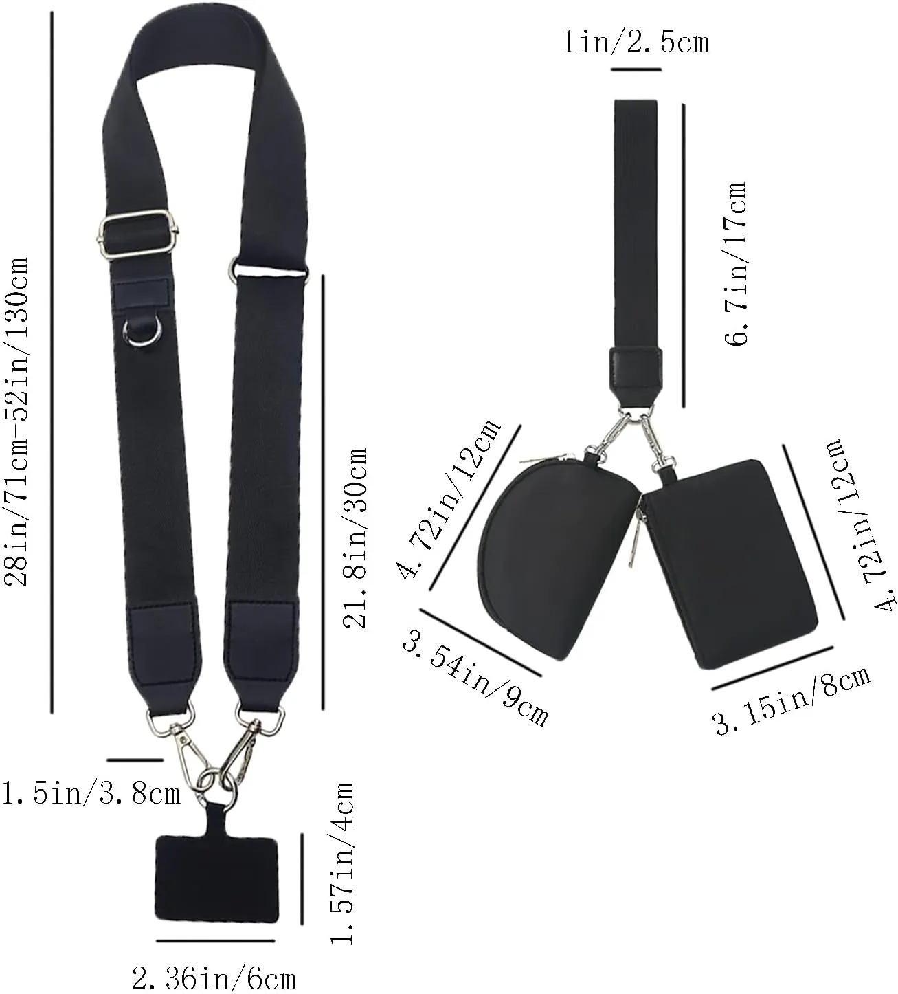 phone strap with wallet crossbody,cell phone lanyards for women with Pouch,Adjustable phone crossbody strap