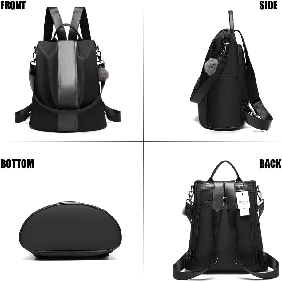 PINCNEL Women Backpack Purse Waterproof Nylon Anti-theft Rucksack Lightweight Shoulder Bag