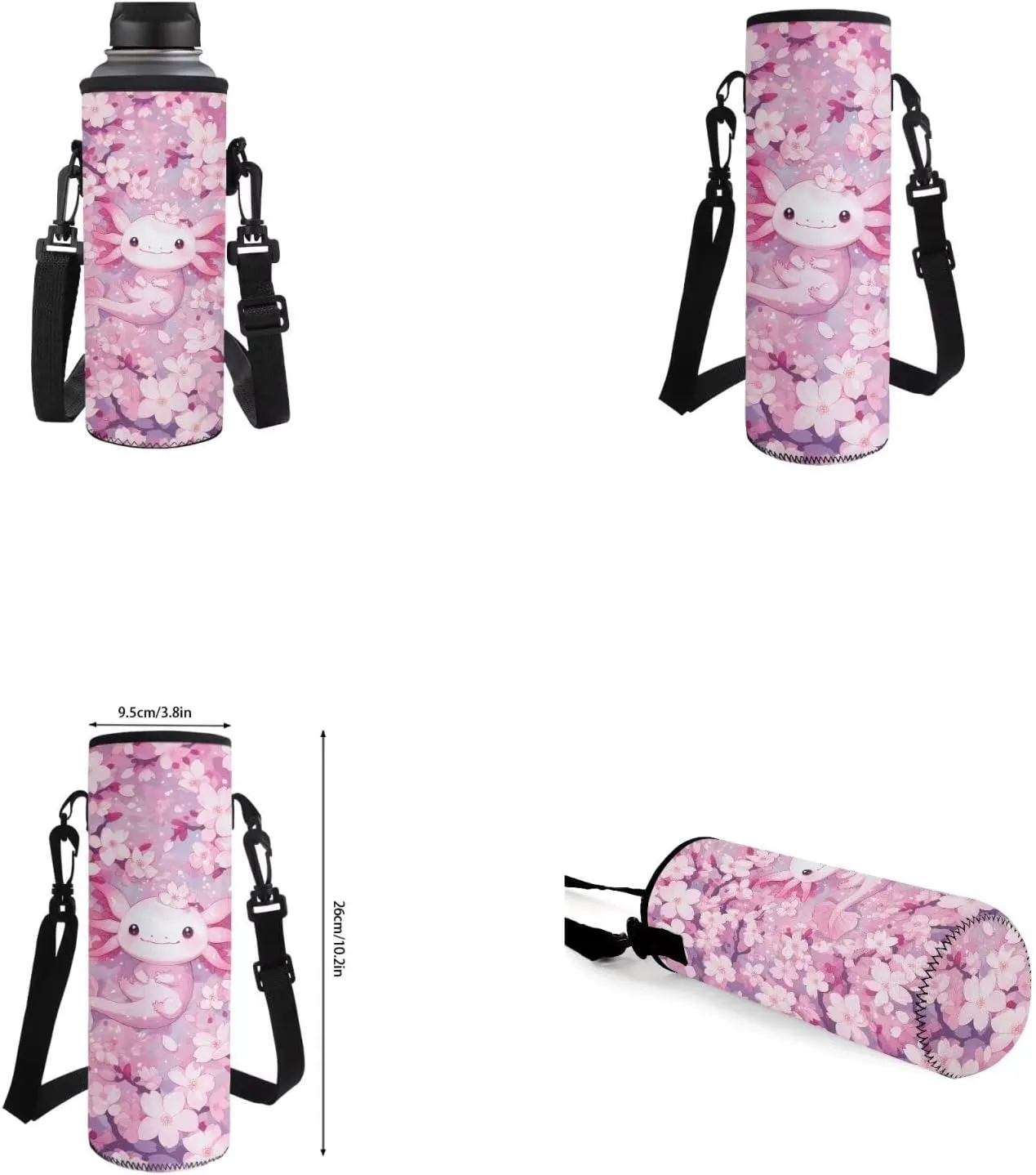 Pink Axolotl Backpacks for Girls Cute 5Th Grade Kids Bookbag with Lunch Box Boys Water Bottle Holder and Comfy Pencil Box 4 in 1 School Bag for Kids Primary School Bags