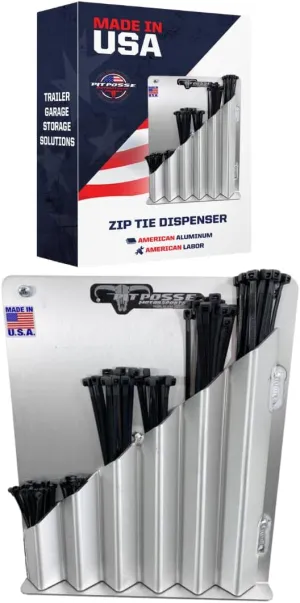 Pit Posse 544 Cable Zip Tie Storage Holder Rack Aluminum Enclosed Race Trailer Shop Garage Storage Organizer-Made in USA