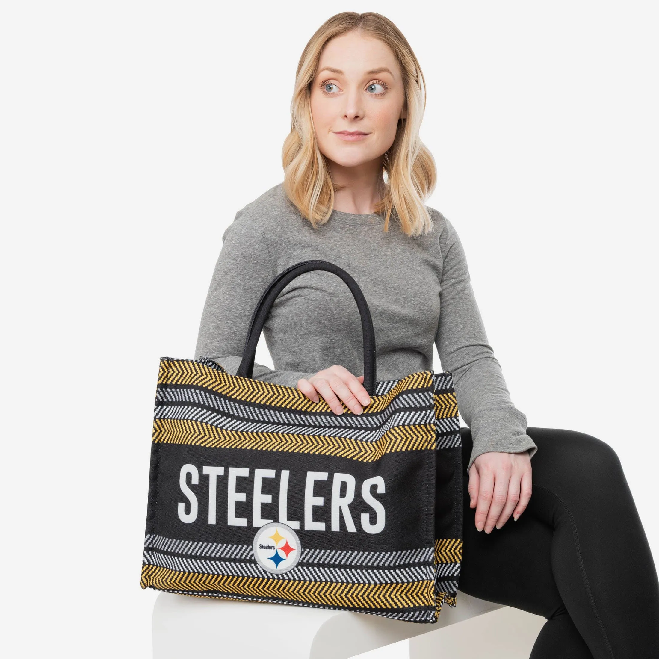Pittsburgh Steelers Stitch Pattern Canvas Tote Bag
