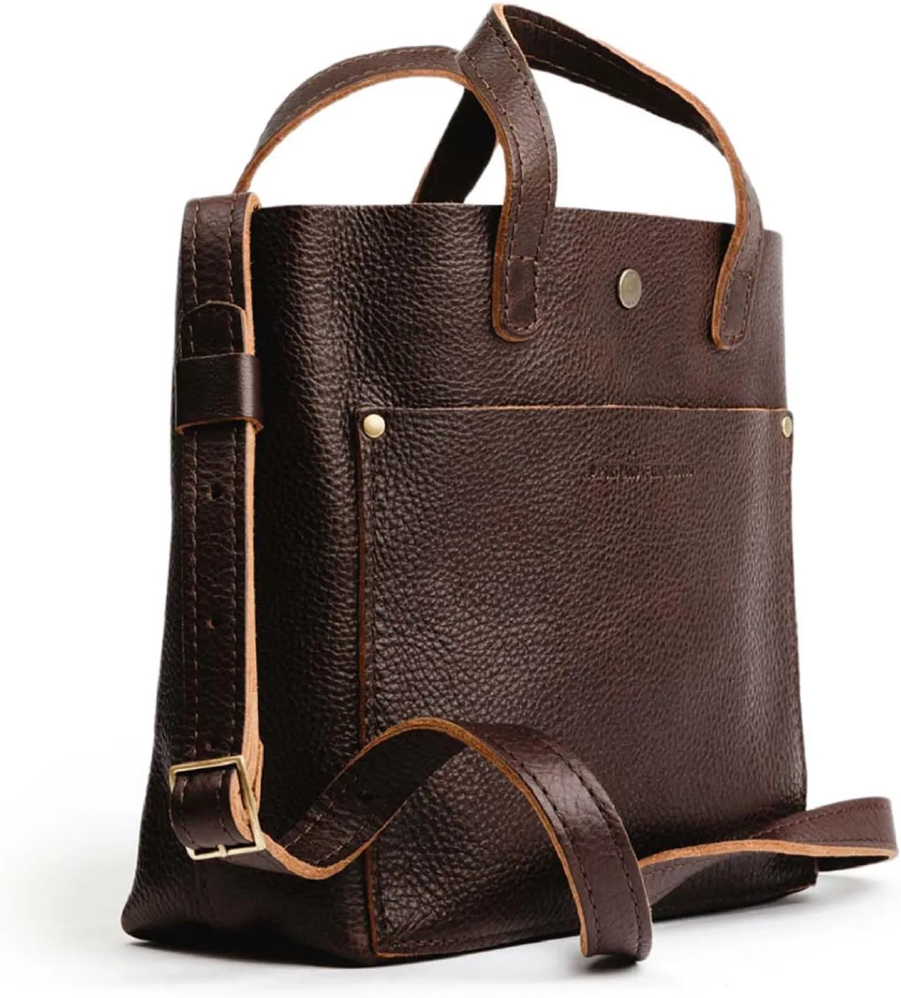 Portland Leather Goods Mini Snap Crossbody Tote Bag for Women – Handmade, Snap Closure, Durable & Unlined – Outside Pocket