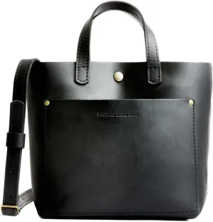 Portland Leather Goods Mini Snap Crossbody Tote Bag for Women – Handmade, Snap Closure, Durable & Unlined – Outside Pocket