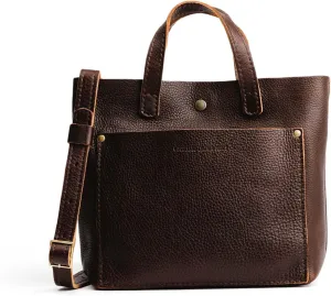 Portland Leather Goods Mini Snap Crossbody Tote Bag for Women – Handmade, Snap Closure, Durable & Unlined – Outside Pocket
