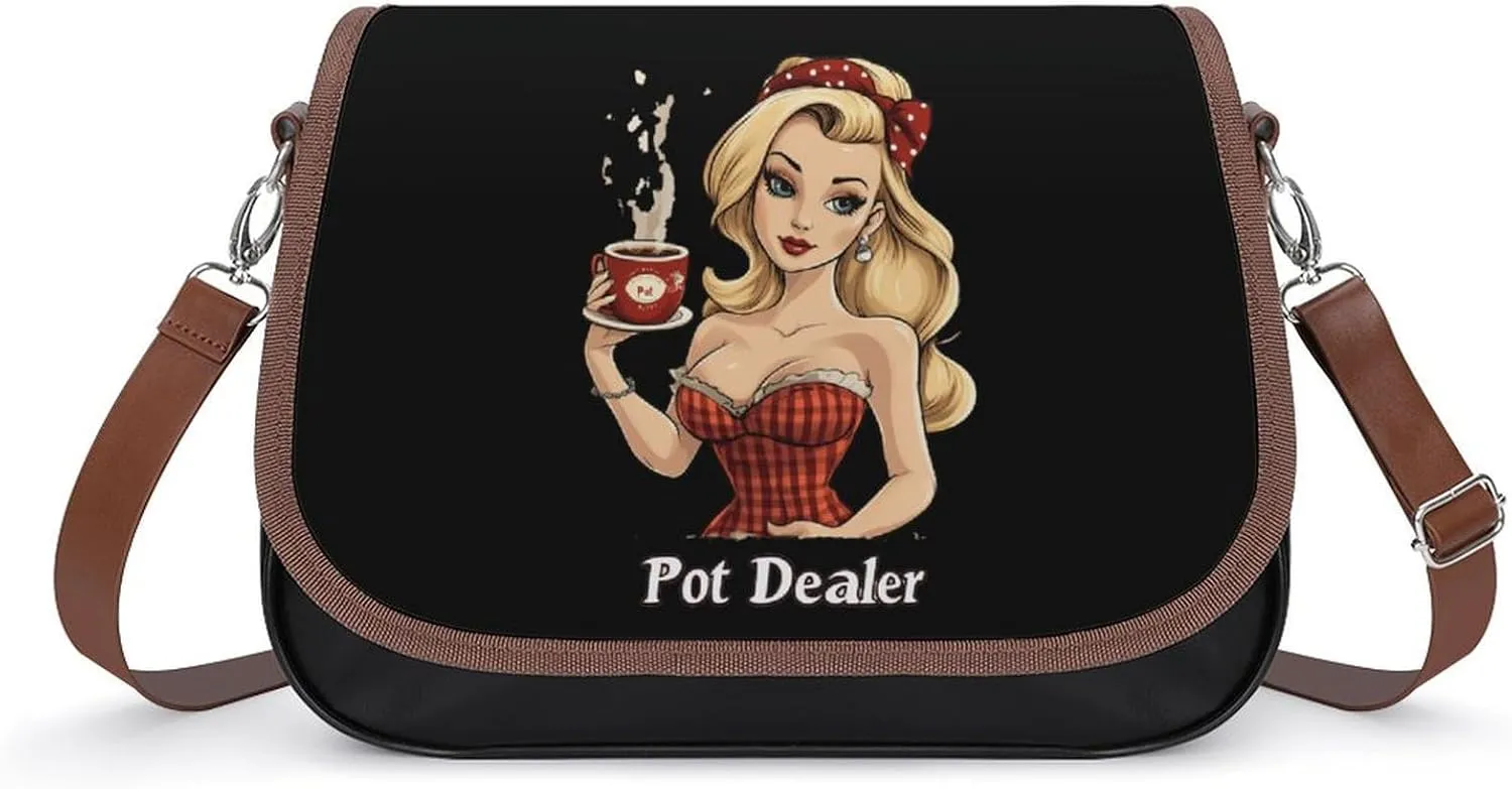 Pot Dealer Crossbody Bags for Women Leather Tote Bag Handbag Purse for Work Travel