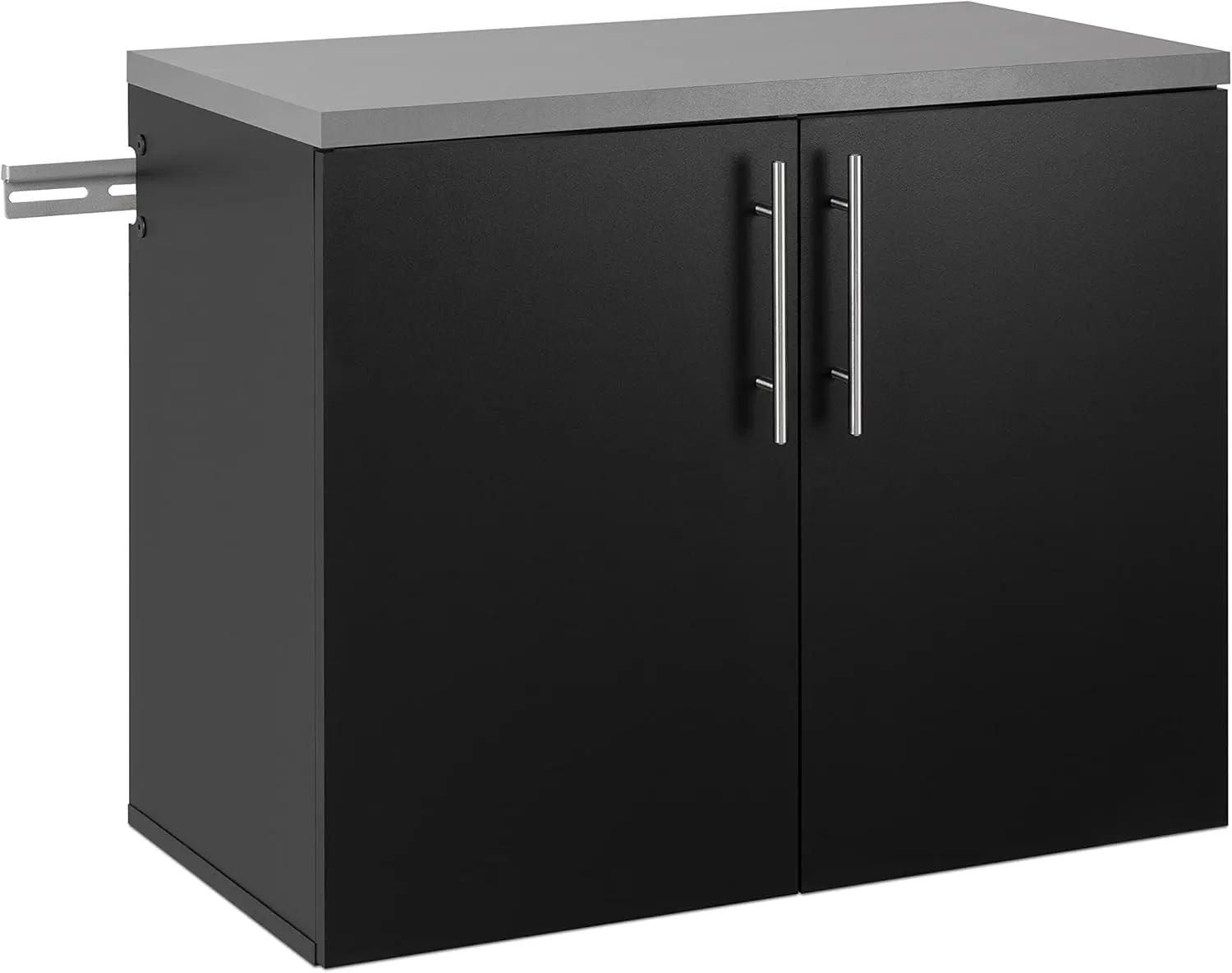 Prepac HangUps 2-Door Wall Mounted Garage Base Storage Cabinet, Work Table Storage Organizer Cabinet, 30" W x 24" H x 16" D, Black