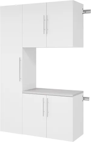 Prepac HangUps Work Storage Garage Cabinet, Laundry Cabinet, Wall Cabinet, Ideal for Garage Tools and Laundry Organization, Set P, 3-Piece 45" W x 72" H x 16" D, White