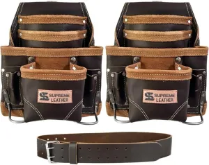 Professional Leather Tool Bag, Top-Grain Leather, Organizer, Protects Tools, Enhances Work Efficiency