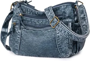 PU Leather Bags for Women, Multi-pockets Small Shoulder Bag with Zipper, Womens Tote Handbag for Work, Crossbody Purse