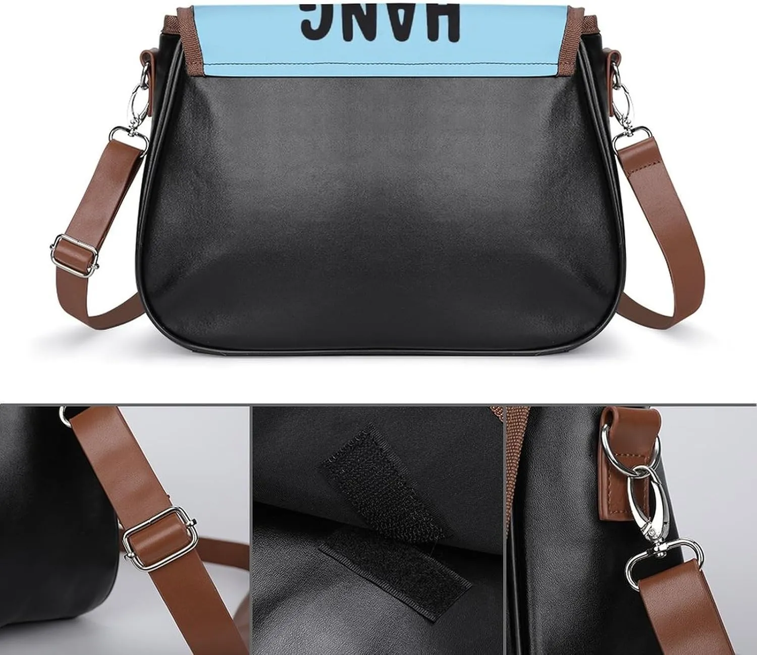 PU Leather Small Crossbody Bag, Waterproof Shoulder Bag Travel Cellphone Purse Handbag