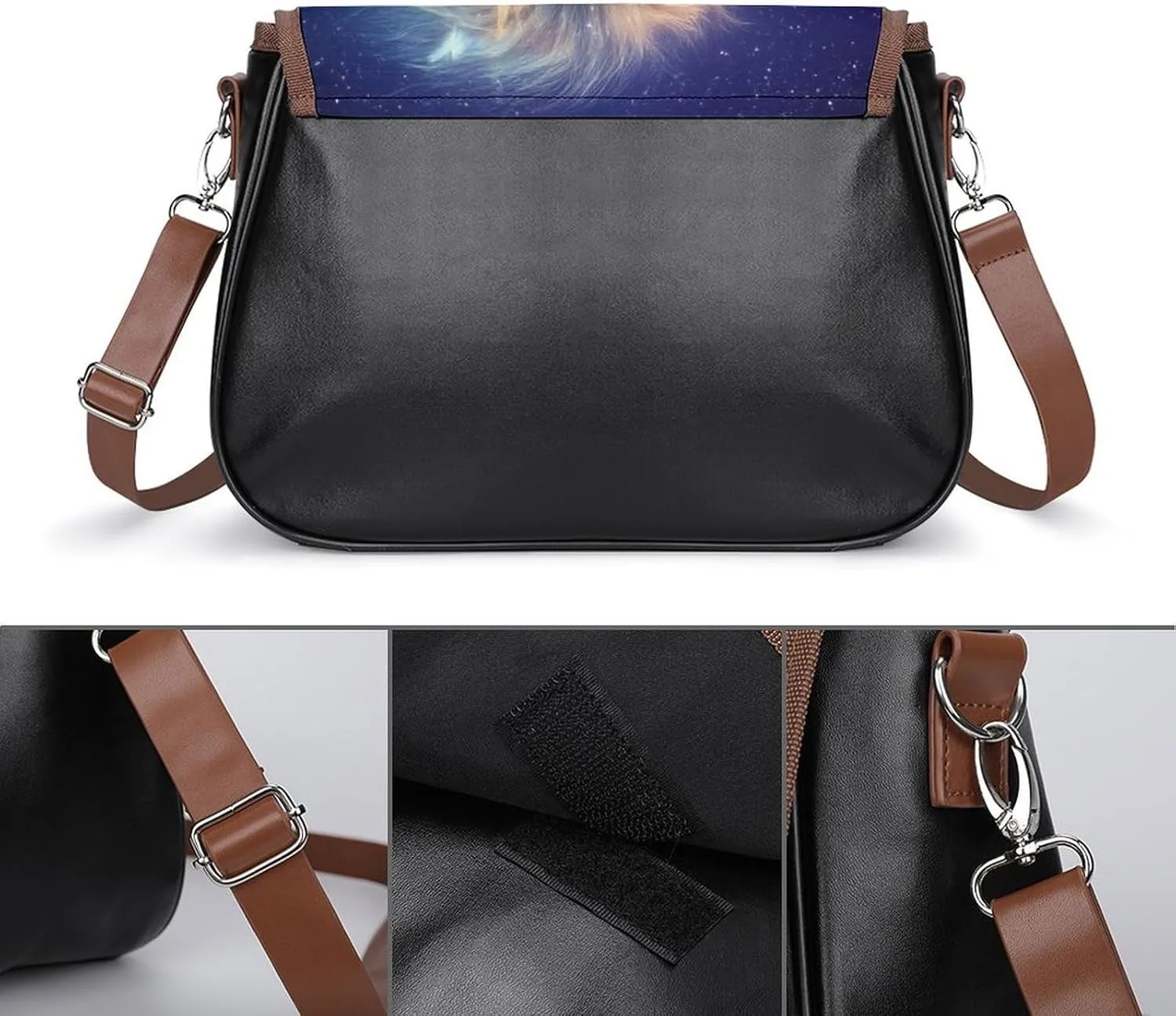 PU Leather Small Crossbody Bag, Waterproof Shoulder Bag Travel Cellphone Purse Handbag