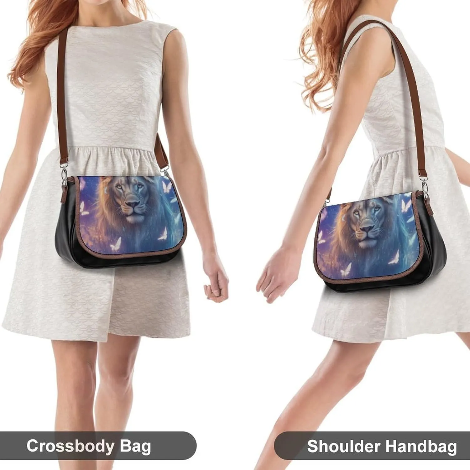 PU Leather Small Crossbody Bag, Waterproof Shoulder Bag Travel Cellphone Purse Handbag