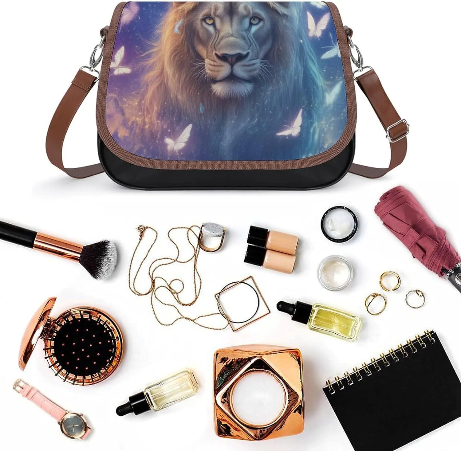 PU Leather Small Crossbody Bag, Waterproof Shoulder Bag Travel Cellphone Purse Handbag