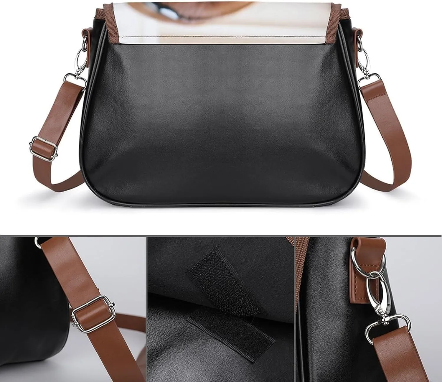 PU Leather Small Crossbody Bag, Waterproof Shoulder Bag Travel Cellphone Purse Handbag