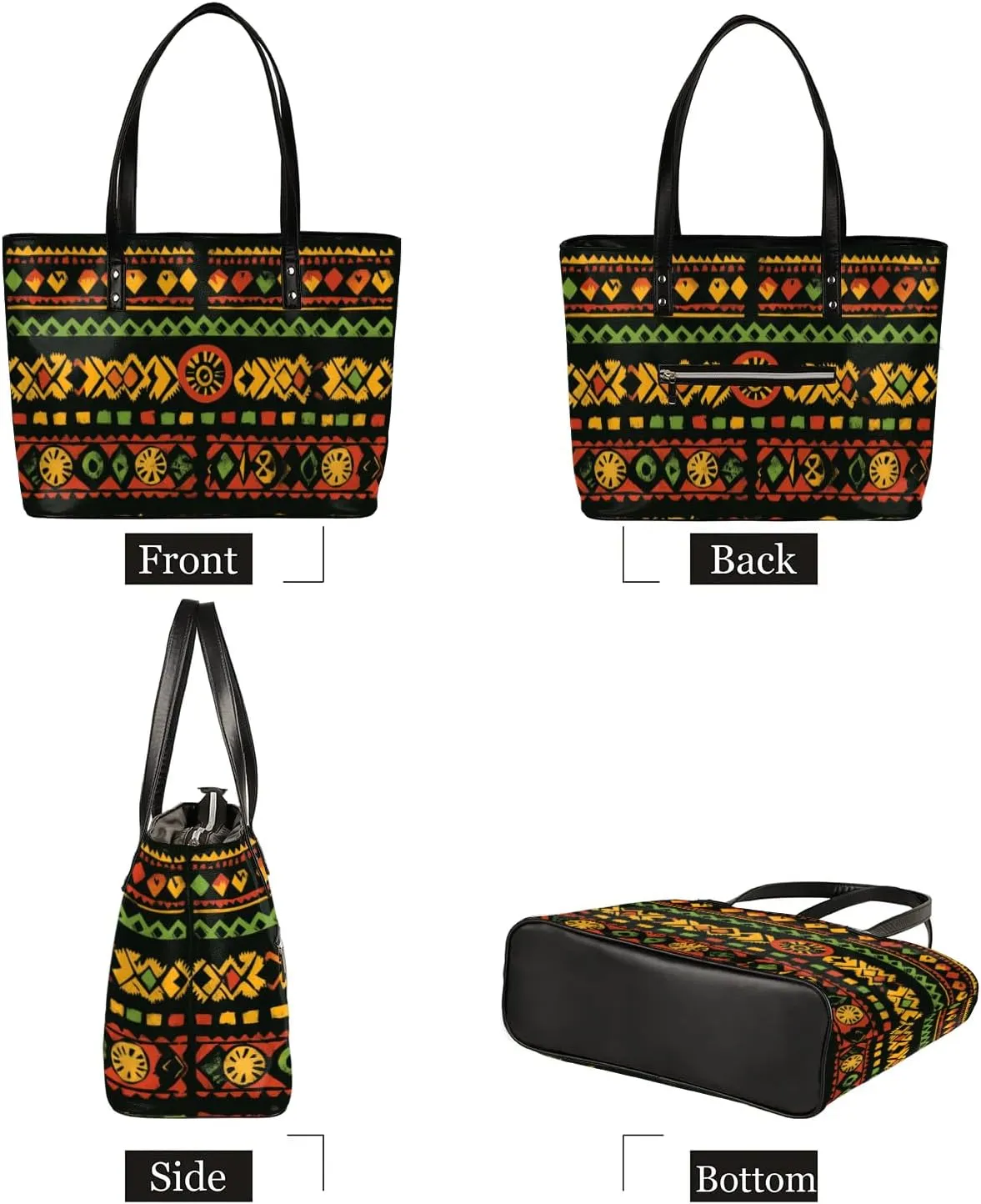 PU Leather Tote Bag for Women - Large Purses Handbags Top Handle Ladies Shoulder Bag with Zipper for Work Travel
