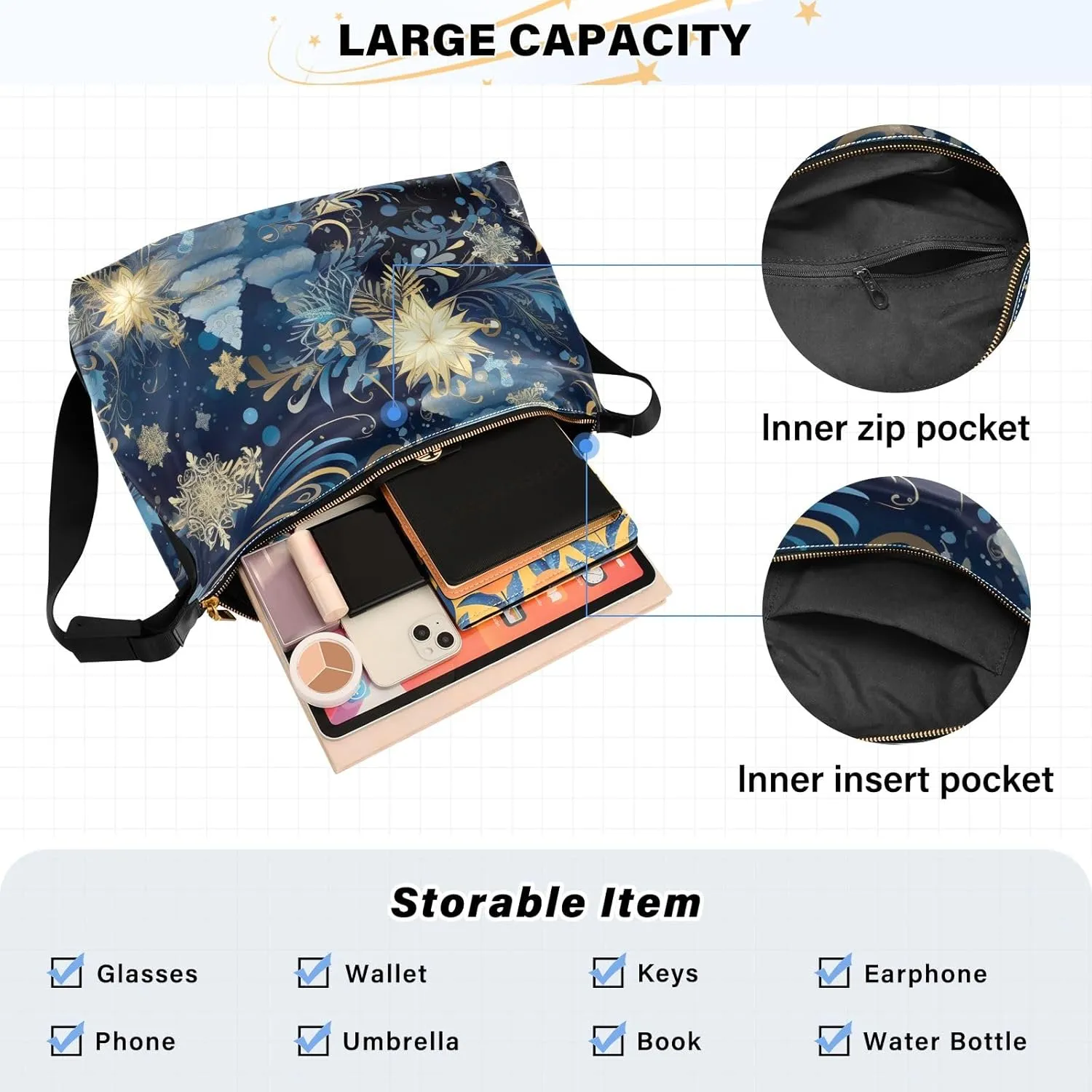 Purple Angrey Sea Animal Shoulder Bag for Women Man PU Leather Crossbody Bag with Adjustable Strap