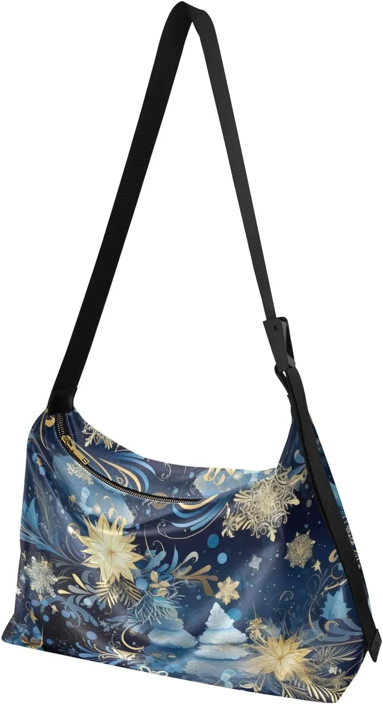 Purple Angrey Sea Animal Shoulder Bag for Women Man PU Leather Crossbody Bag with Adjustable Strap