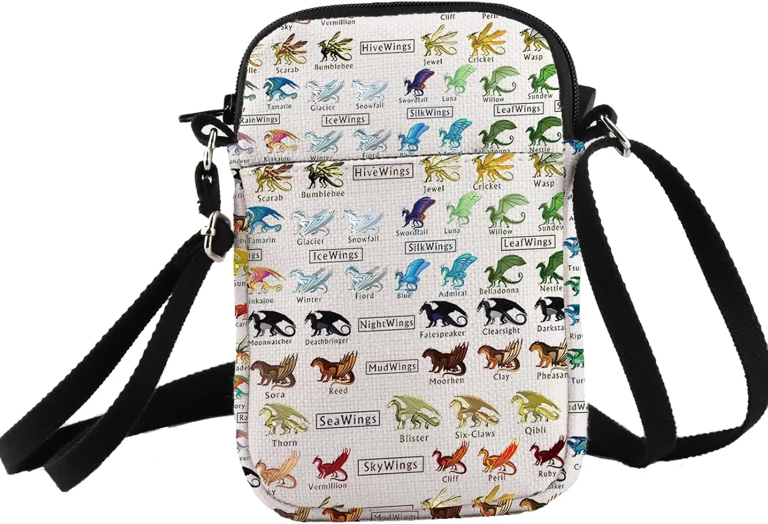 PXTIDY Wings Dragon Novel Crossbody Bag Dragon Character Lover Gift Wings Dragon Novel Party Themed Bag Darkstalker Gift