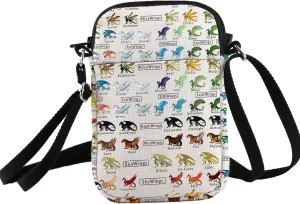 PXTIDY Wings Dragon Novel Crossbody Bag Dragon Character Lover Gift Wings Dragon Novel Party Themed Bag Darkstalker Gift