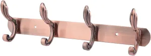 Qtqgoitem Apartment Wall Mounted 4 Hooks Hanging Coat Handbag Clothes Rack Copper Tone (model: 8de 100 54b 1a9 a8b)