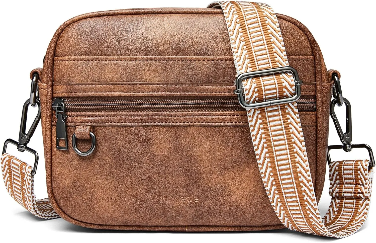 Quilted Crossbody Bags for Women 3-Pockets Crossbody Purses Vegan Leather Shoulder Handbags with Wide Strap