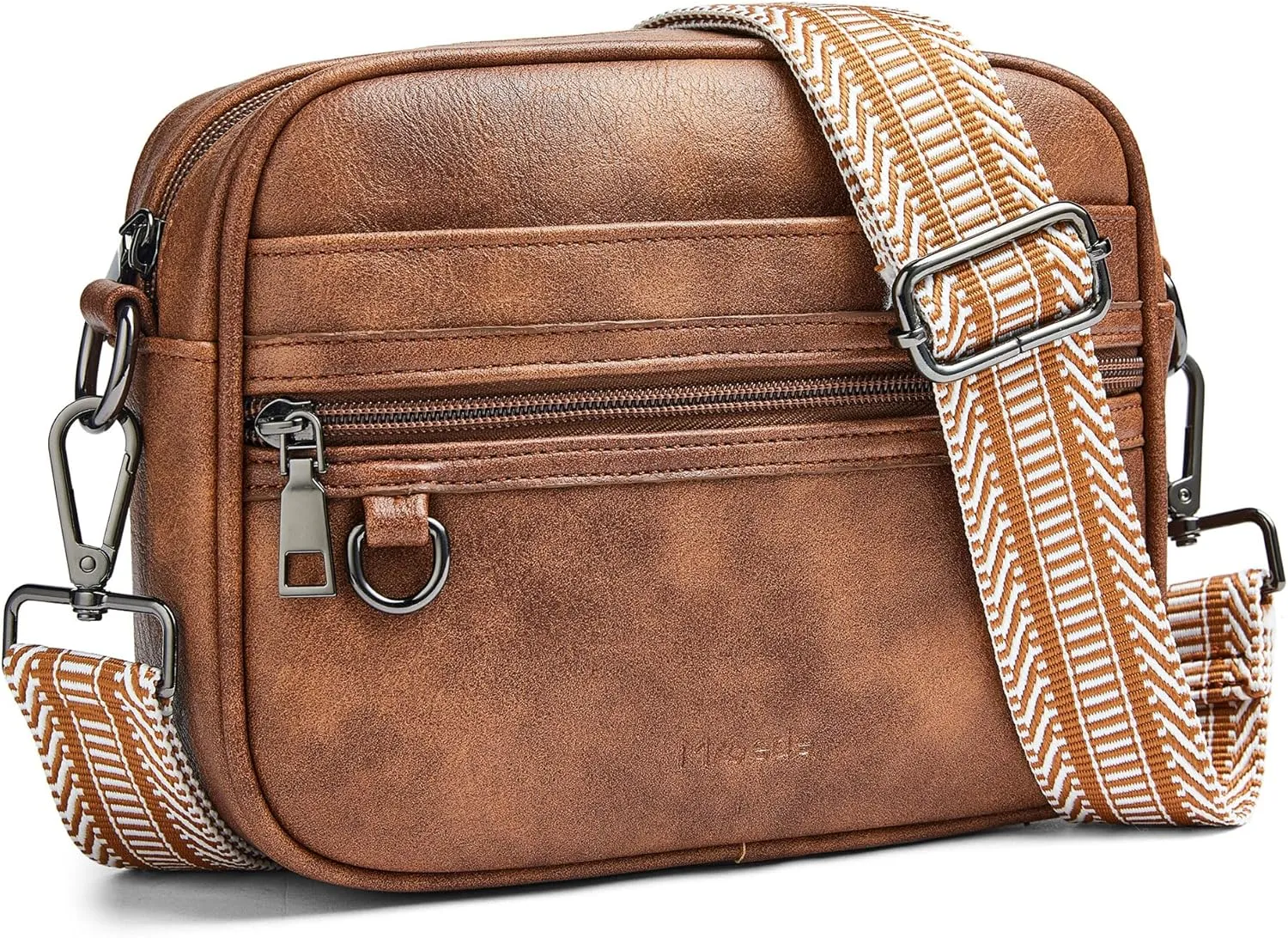 Quilted Crossbody Bags for Women 3-Pockets Crossbody Purses Vegan Leather Shoulder Handbags with Wide Strap